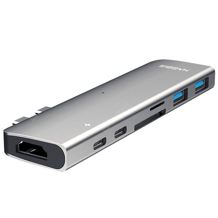 Док-станция многофункциональная типа-C HAGiBiS USB-C DC7 04214 Gray