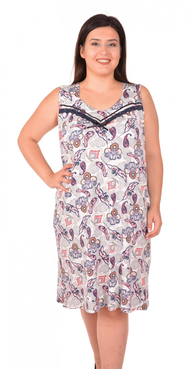 Рубашка женская Турецкий огурец ночная 4XL Белый (81961-ни)