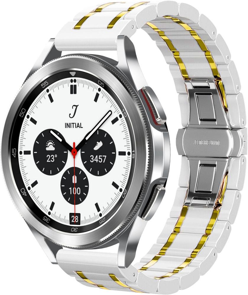Ремінець керамічний Ceramo для Galaxy Watch 4 44 мм White/Gold (28726-65)