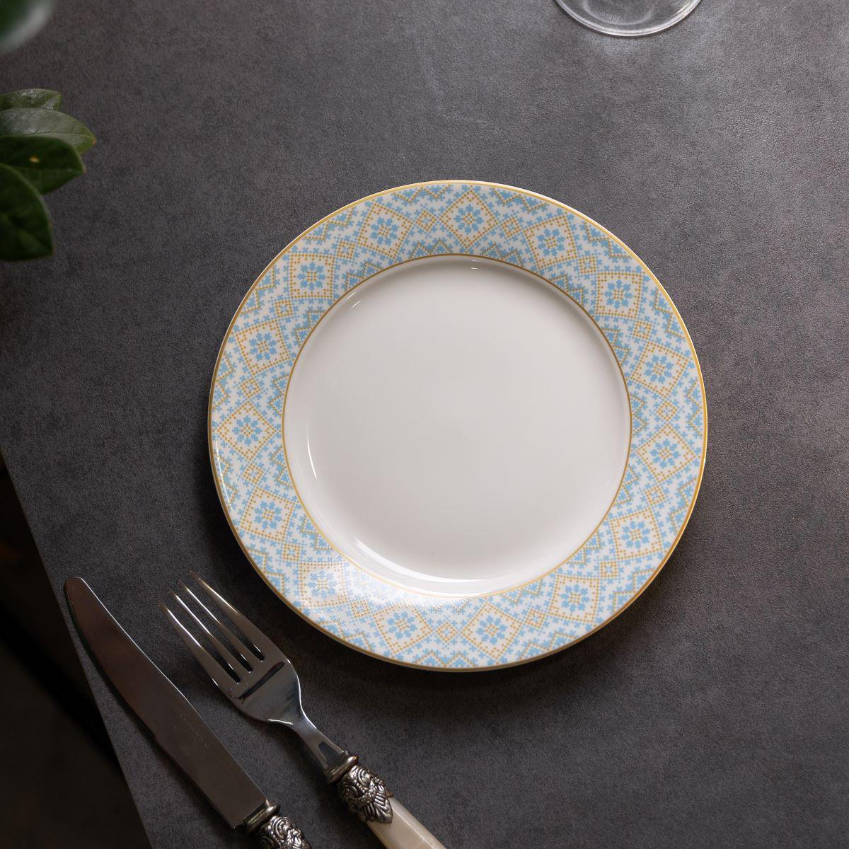 Тарілка керамічна десертна з орнаментом HP-7-740 19 см (A-033224) - фото 3