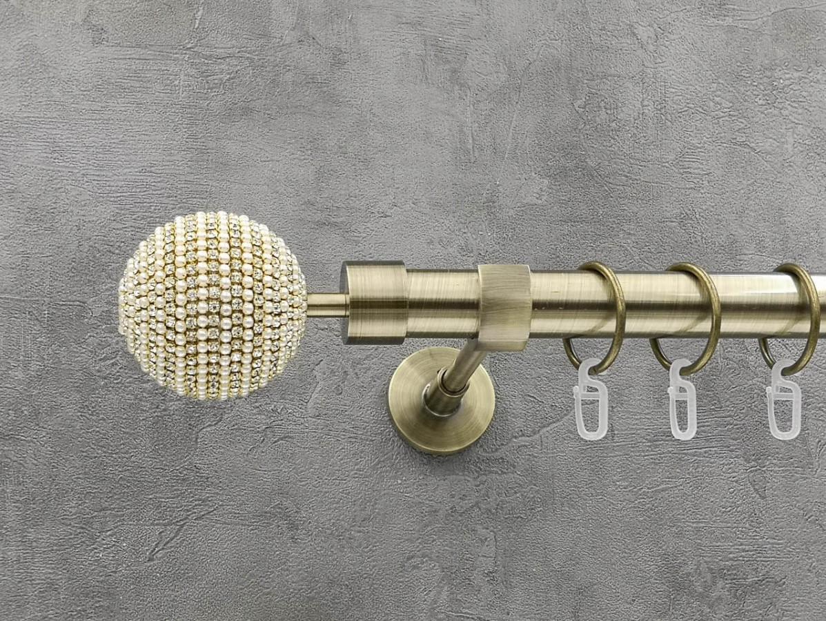 Карниз Quadrum Карера гладка штанга одинарний модерн 25 мм 200 см Антик (264775266)