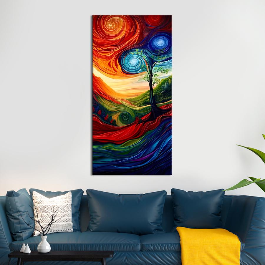 Картина на полотні Абстрактний яскравий пейзаж 80x40 см (227VP_L) - фото 2 Картина на полотні Абстрактний яскравий пейзаж 80x40 см (227VP_L) - фото 2