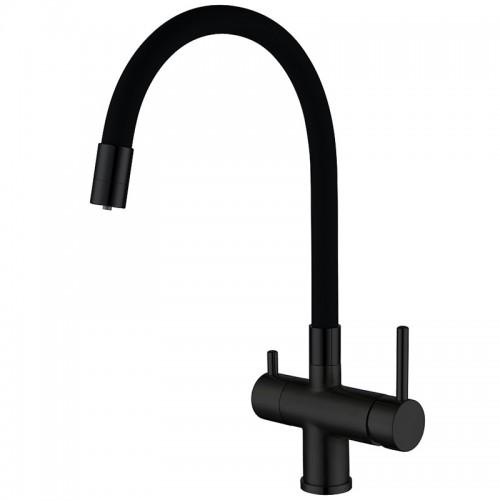 Кухонний змішувач KOER KB-72002-05 з гнучким виливом та виходом для питної води (KR3384)