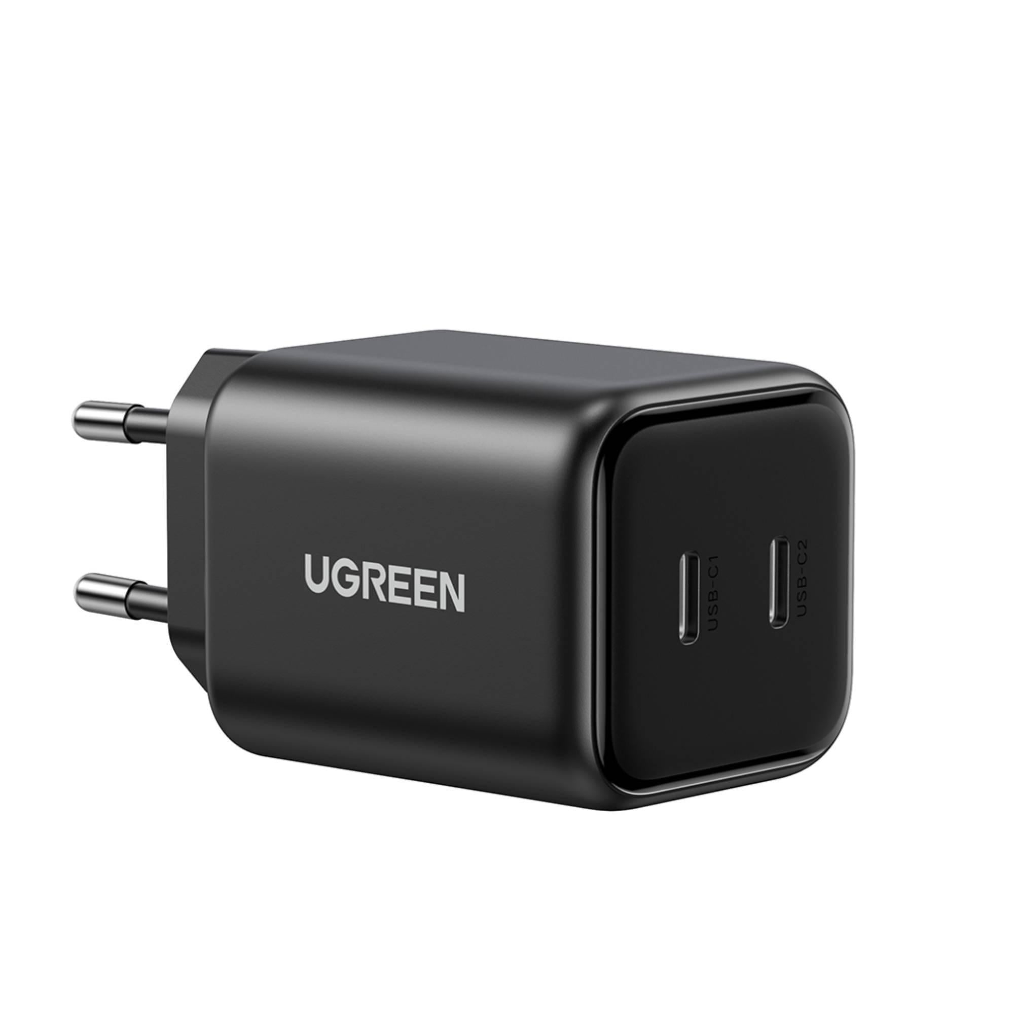 Зарядное устройство сетевое UGREEN Nexode X526 2хUSB-C 45 Вт GaN Черный (65058)