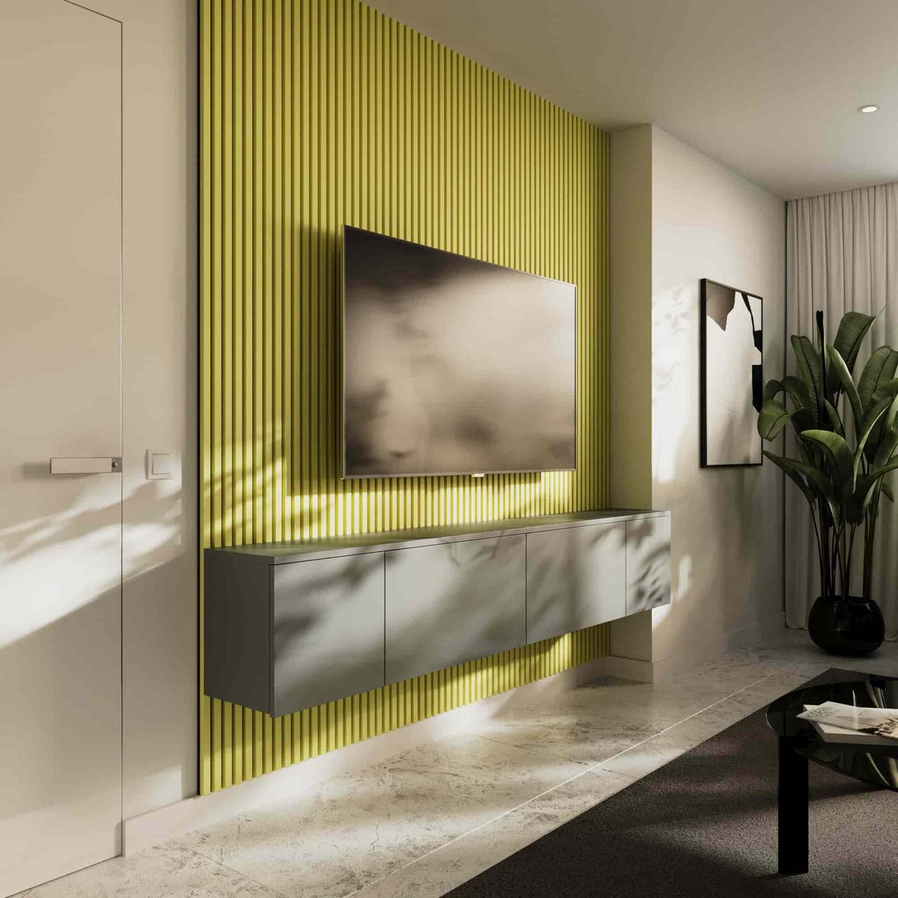 Тумба підвісна для ТВ Сойка 2200х300х400 мм Сірий (28424817)