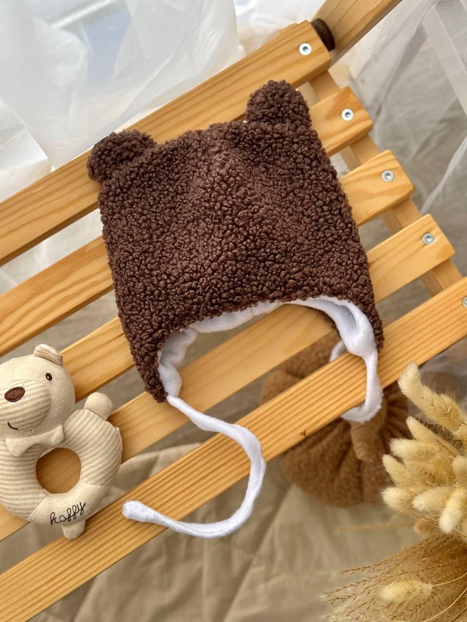 Шапка дитяча зимова Teddy 44-46 см 6-9 міс. Шоколадний (2781800160)