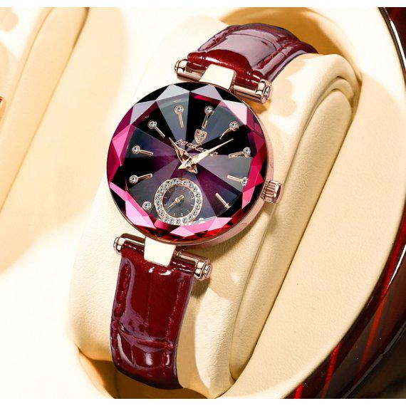 Часы наручные женские Poedagar Bordo с минеральным стеклом и кожаным ремешком (105-96-1149) - фото 2 Часы наручные женские Poedagar Bordo с минеральным стеклом и кожаным ремешком (105-96-1149) - фото 2