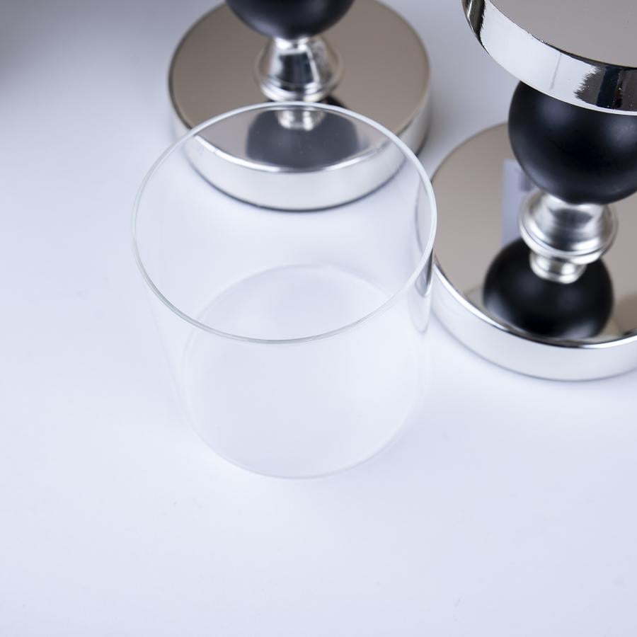 Срібні Підсвічники з чорними кулями 3 шт. (7391-3) - фото 3 Срібні Підсвічники з чорними кулями 3 шт. (7391-3) - фото 3