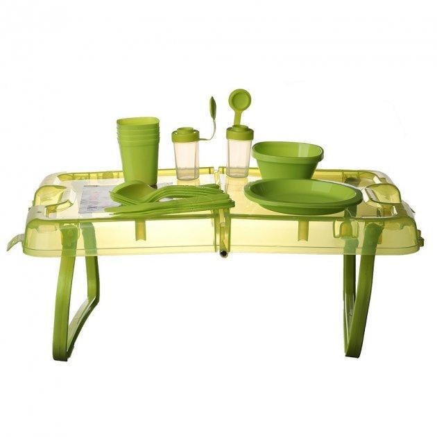 Набор пластиковой посуды для пикника Stenson R81887 + столик на 4 человека