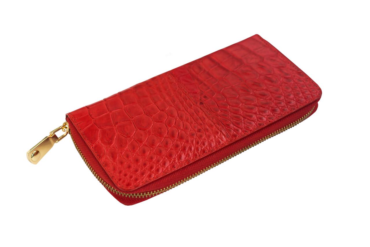 Кошелек Ekzotic Leather из натуральной кожи крокодила Красный (cw 82_5)