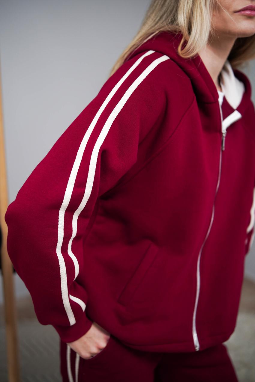 Костюм женский М208.4 на замке с начесом XXL Бордовый (1032-1-64) - фото 8 Костюм женский М208.4 на замке с начесом XXL Бордовый (1032-1-64) - фото 8