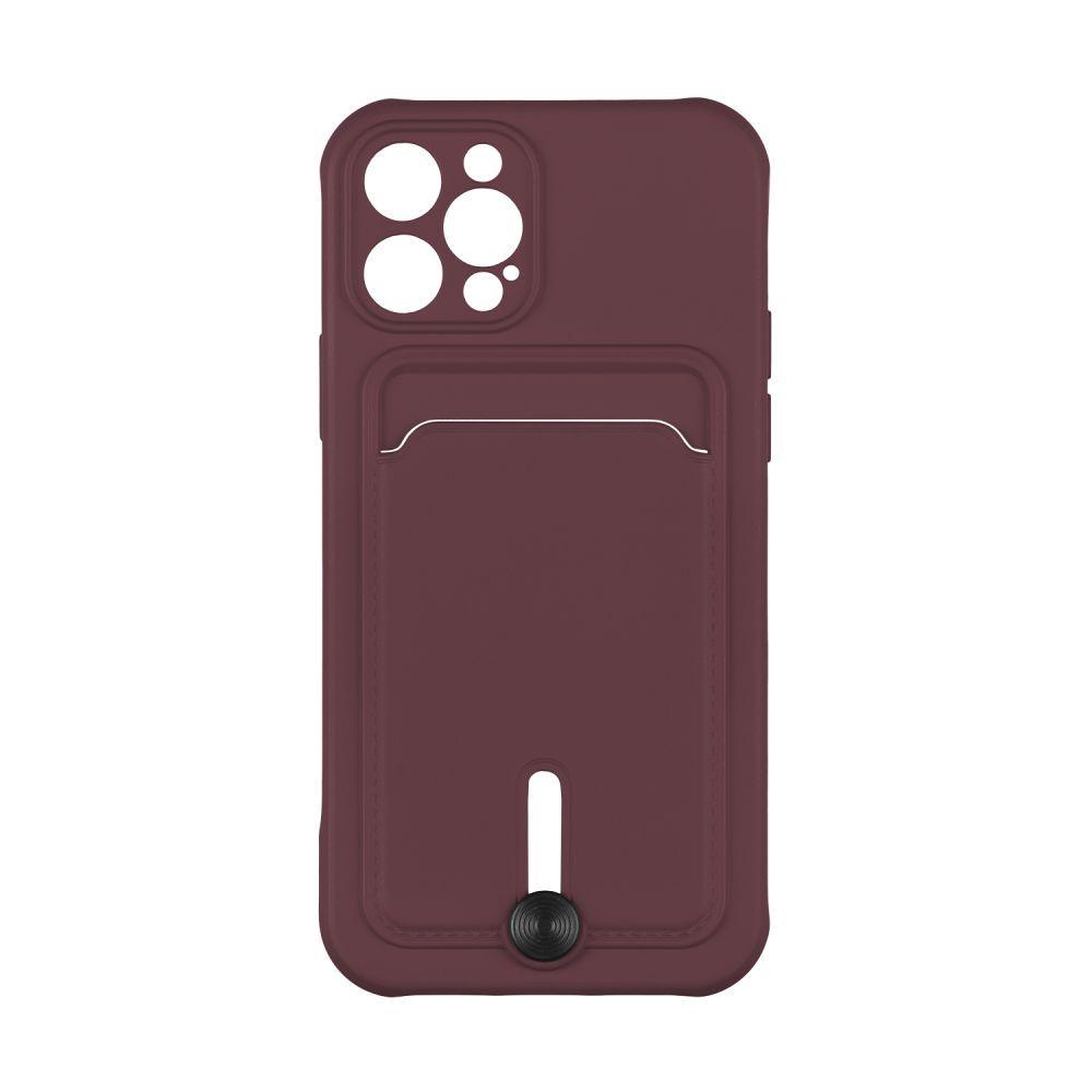 Чехол Epik Colorfull Pocket Card с карманом для карт для iPhone 12 Pro Maroon