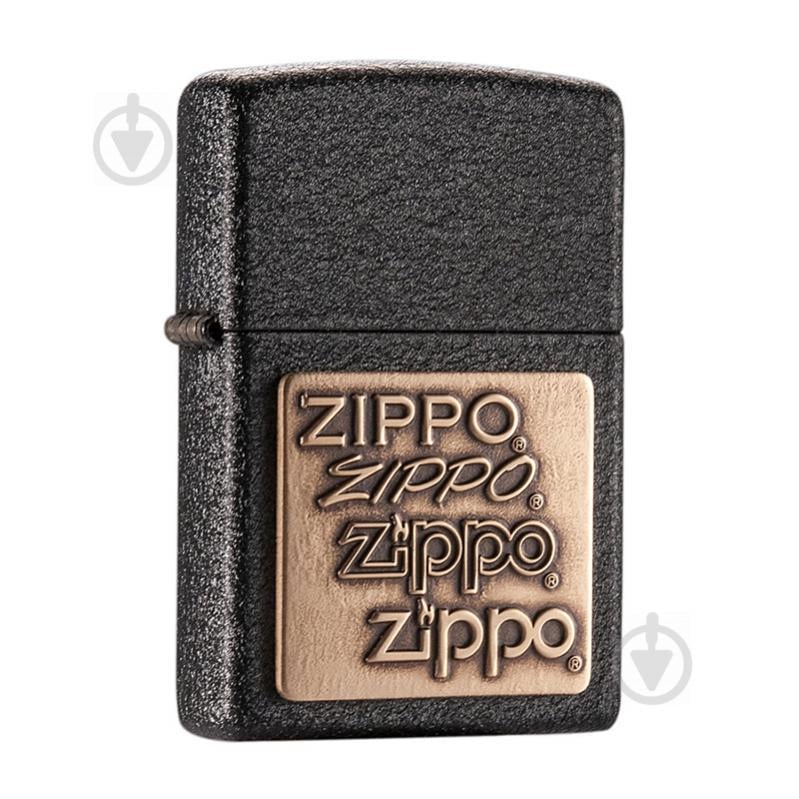 Зажигалка ZIPPO Brass Emblem Black Crackle (362)