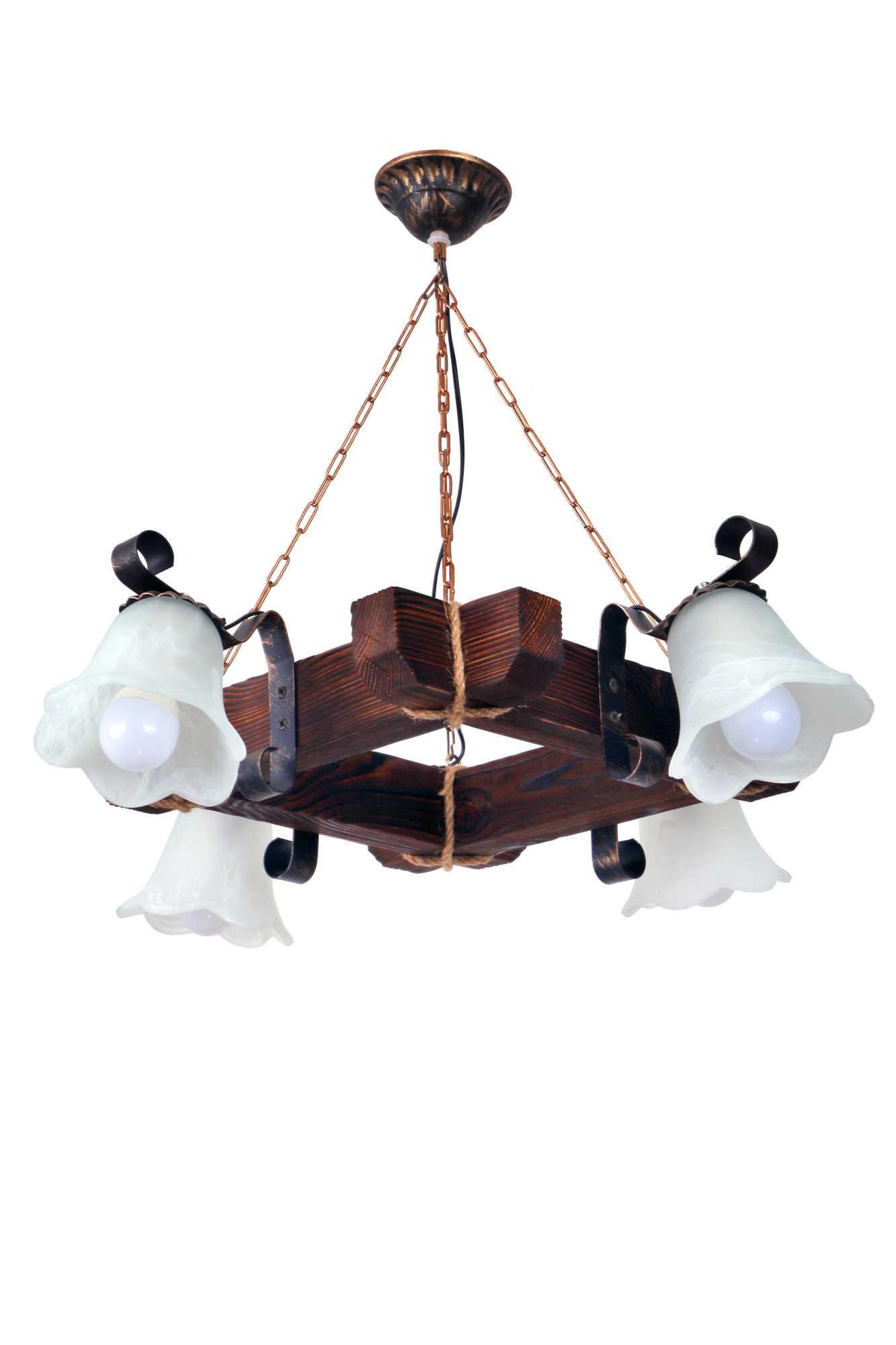 Люстра деревянная Sirius S7048/4 на 4 плафона