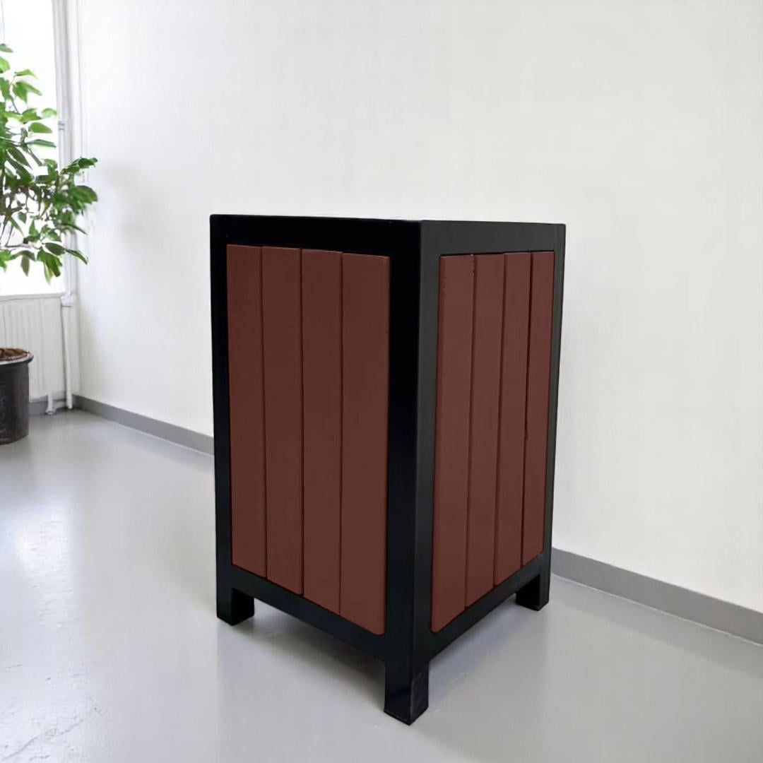 Урна уличная Tobi sho Лофт металлическая с деревом 600x360x360 мм Макасар (65976976)