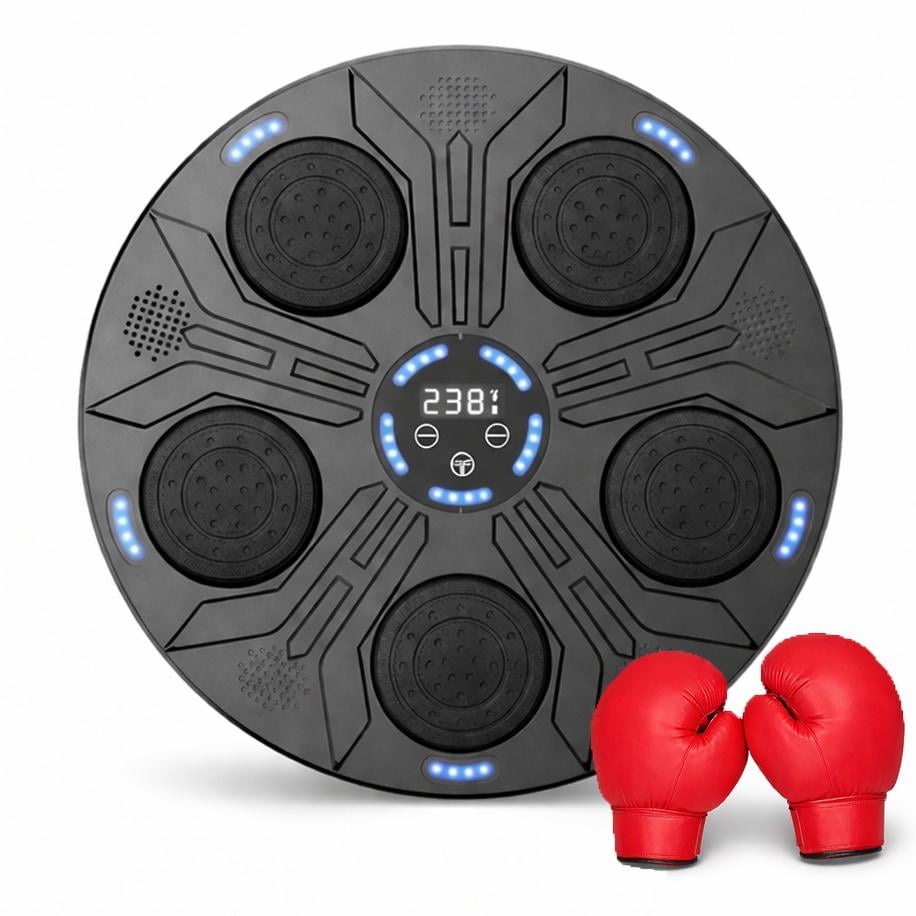 Тренажер боксерський настінний інтерактивний з підсвіткою та Bluetooth 5 зон з рукавичками 45 см (33233127)