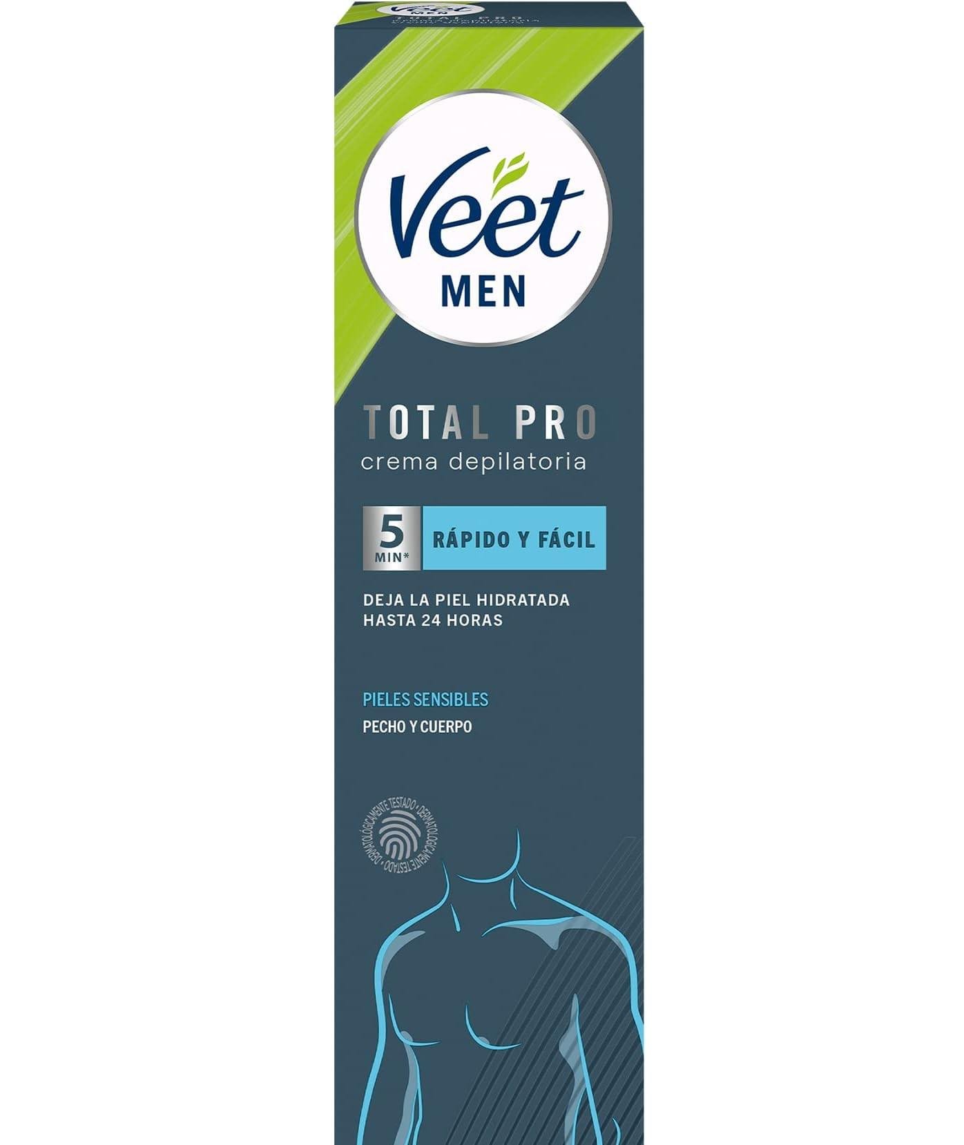 Крем для депіляції волосся чоловічий Veet Men Total Pro Crema Depilatoria Masculina для чутливої шкіри 200 мл