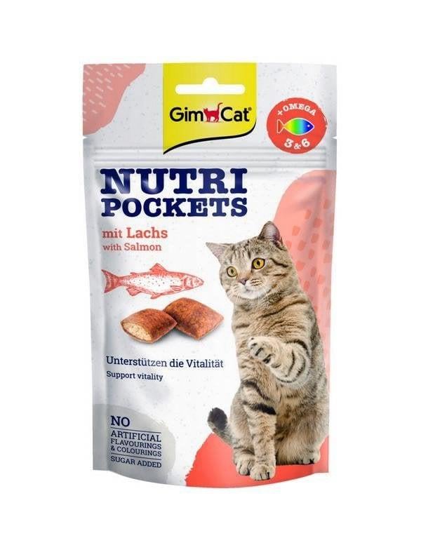 Ласощі для котів GimCat Nutri Pockets Salmon з лососем 60 г (22394011)