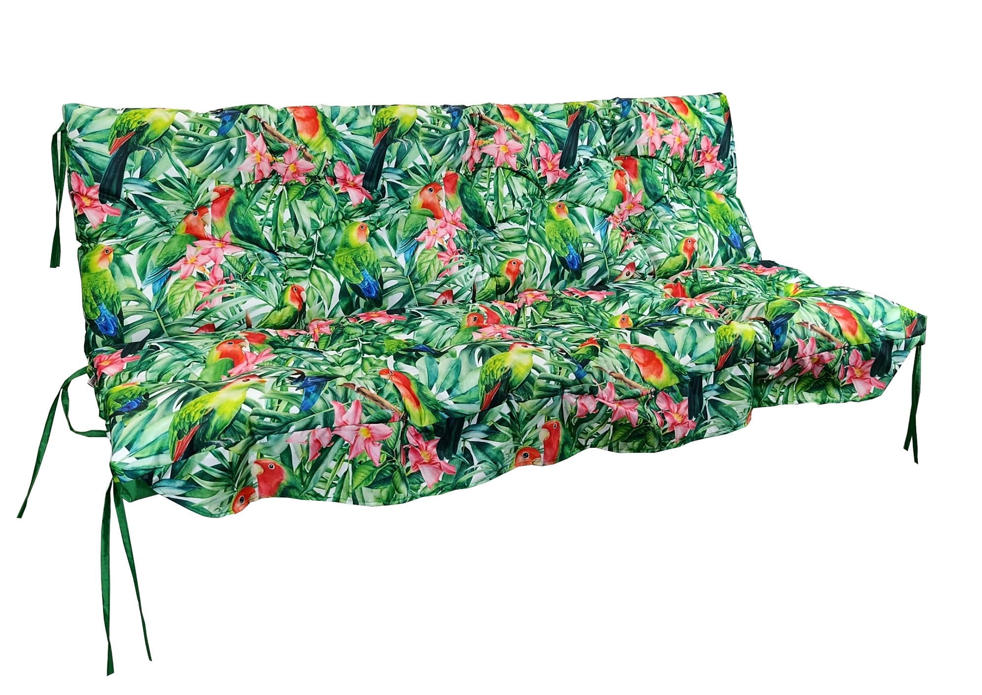 Матрас для гойдалки водовідштовхуючий eGarden EXOTIC BIRDS 170x110x8 см стьобаний (6207)