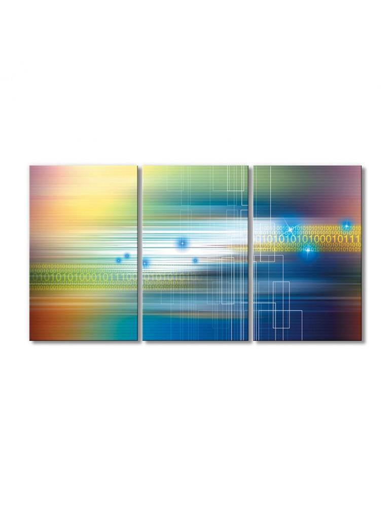 Картина модульная Поток кода 3 модуля 90x135 см (010454Abstrakciya)