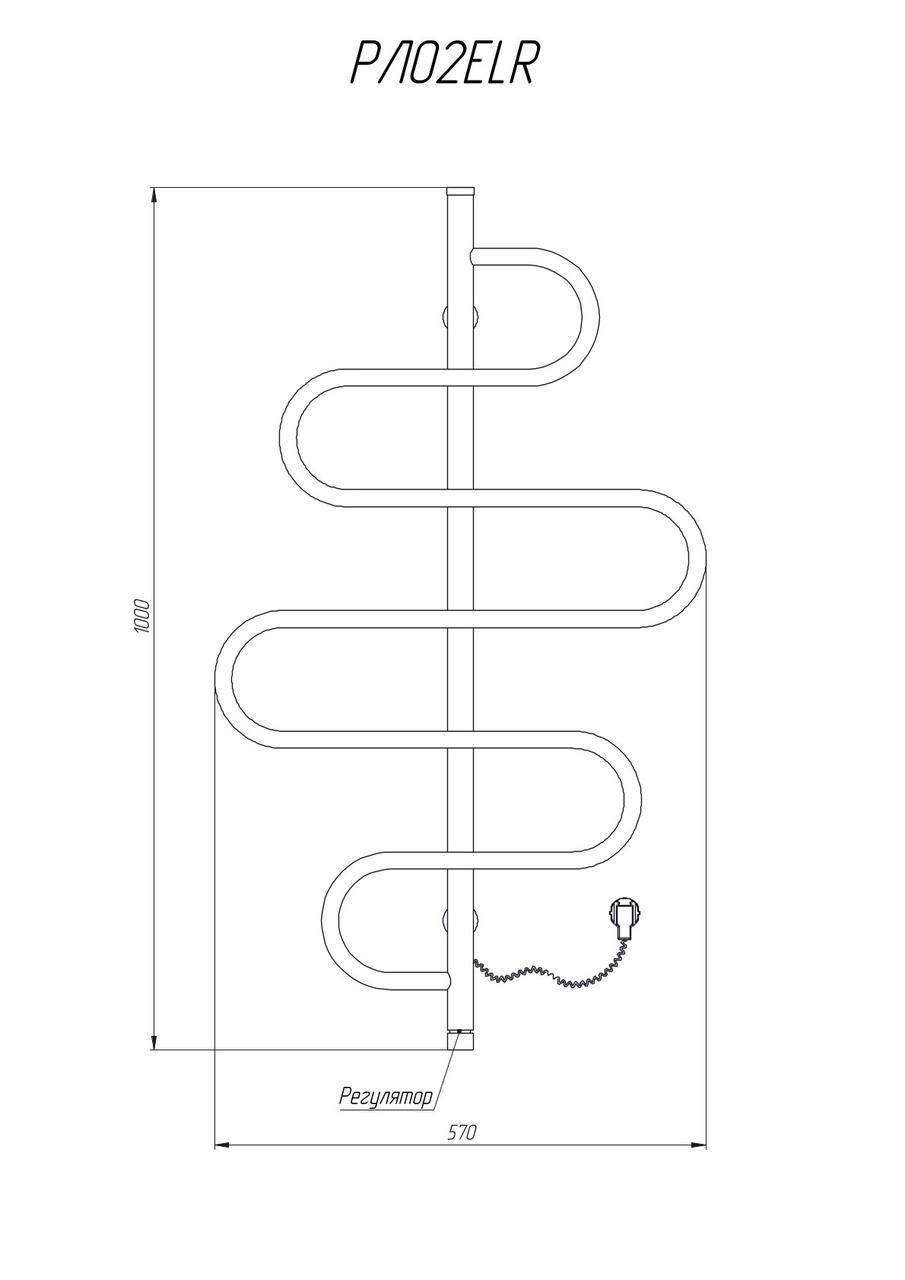 Полотенцесушитель Kosser Лиана 1000х570 мм ЕLR с регулятором (РЛ02ЕLR) - фото 6
