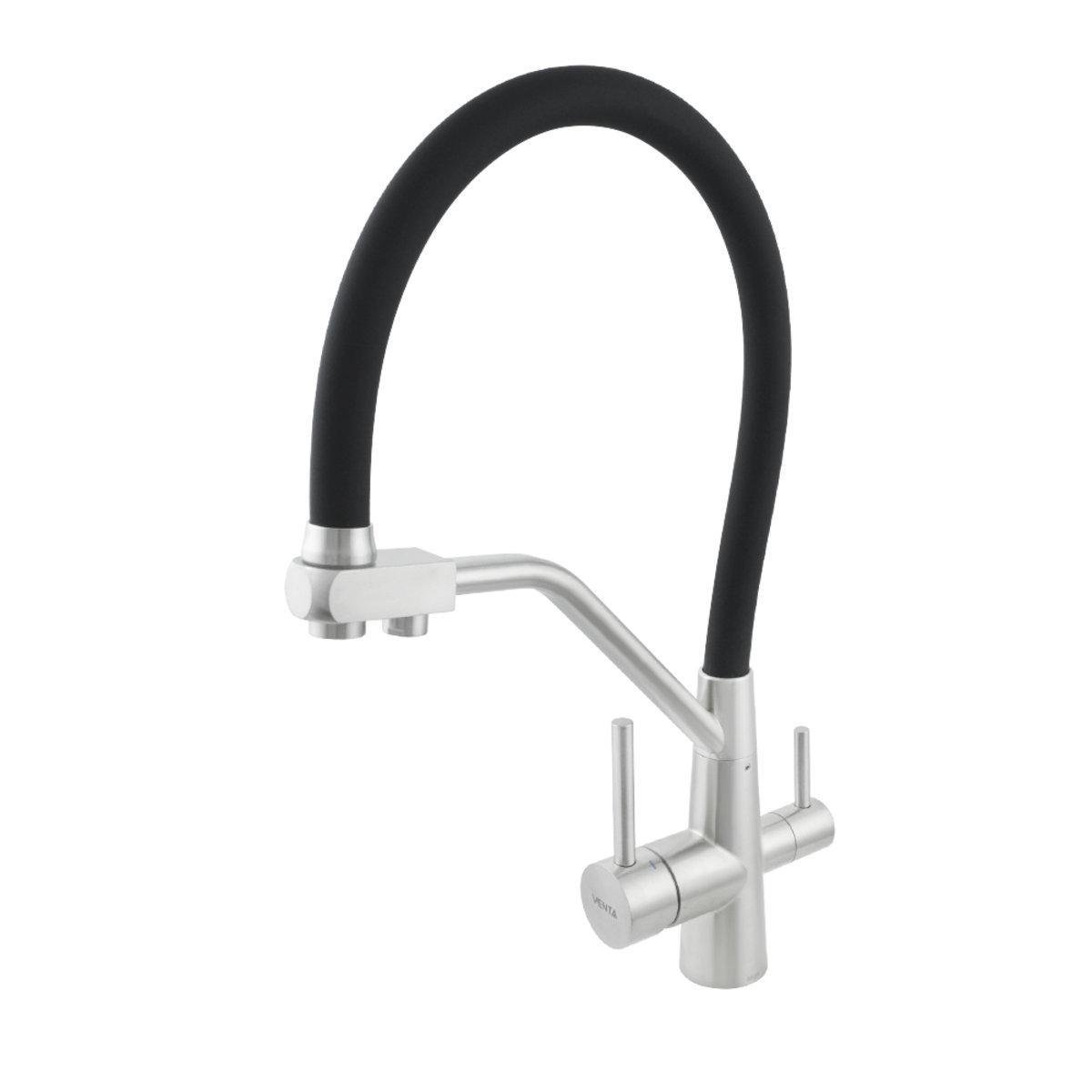 Смеситель для кухни Venta VS823AB Нержавеющая сталь/Черный (23061206)