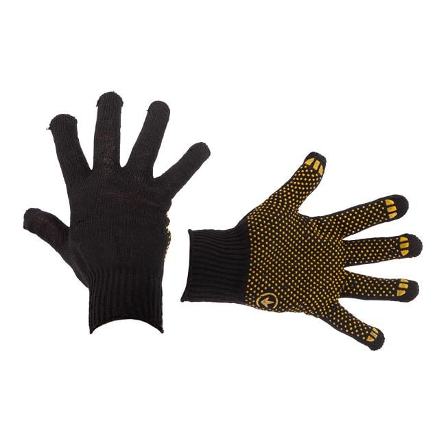 Рукавичка трикотажна Intertool ПВХ крапки 10" клас в’язки 7 38 г Чорний/Жовтий (SP-0138)