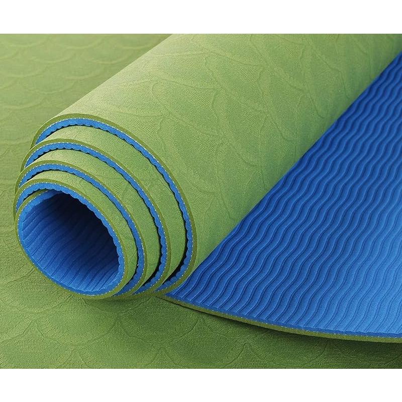 Коврик для йоги фитнеса двухсторонний Feel Fit не скользящий 183х61 см 6 мм Зелено-синий Коврик для йоги фитнеса двухсторонний Feel Fit не скользящий 183х61 см 6 мм Зелено-синий