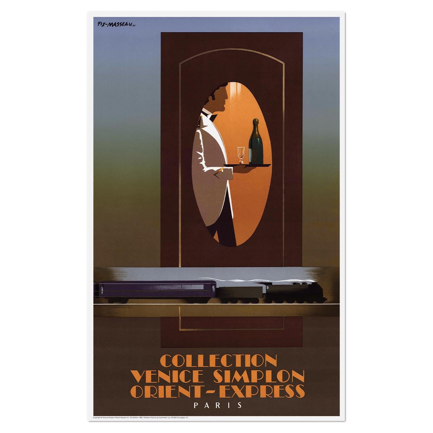 Винтажный плакат Venice Simplon Orient Express: Paris 1983 54x86 см (0178)