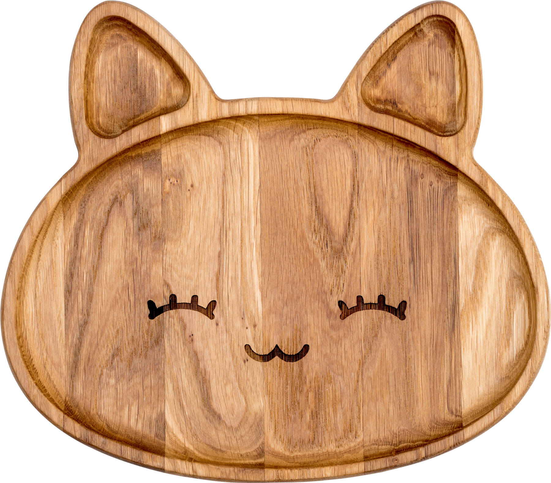 Тарілка дерев'яна Woodstuff Котик 24x24 см з дуба (wds_0003)