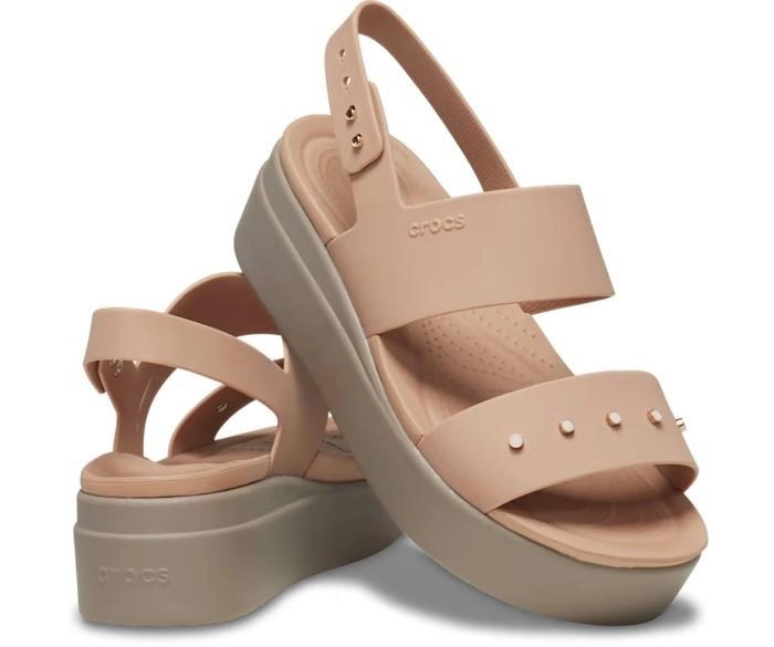 Синдали женские Crocs Brooklyn Low Wedge р. 39/40 Cork/Mushroom (14847)
