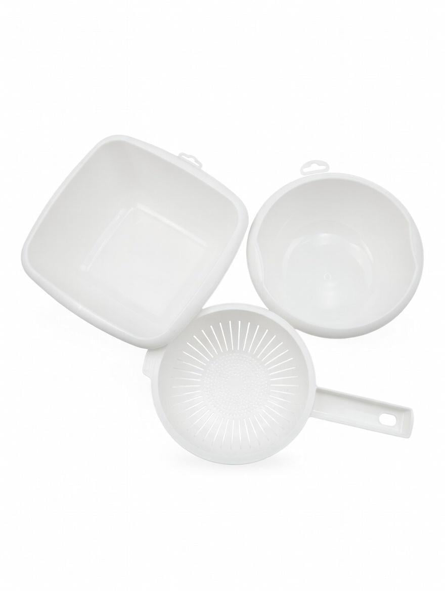 Набір посуду пластикового Basic 3 пр. Білий (300222)