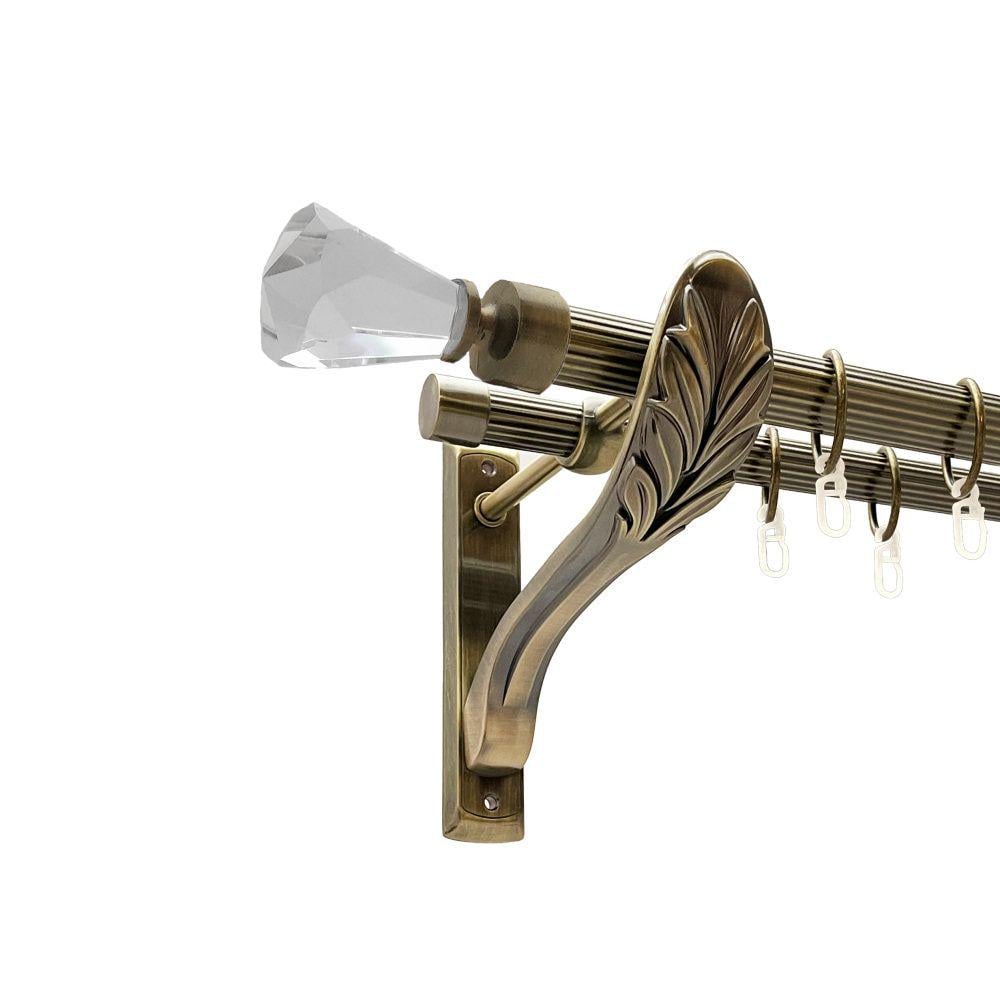 Карниз металлический Orvit Лучетта двухрядный ретро рифленая труба/кольцо металлическое Антик 25/19 мм 300 см (00-00018395)