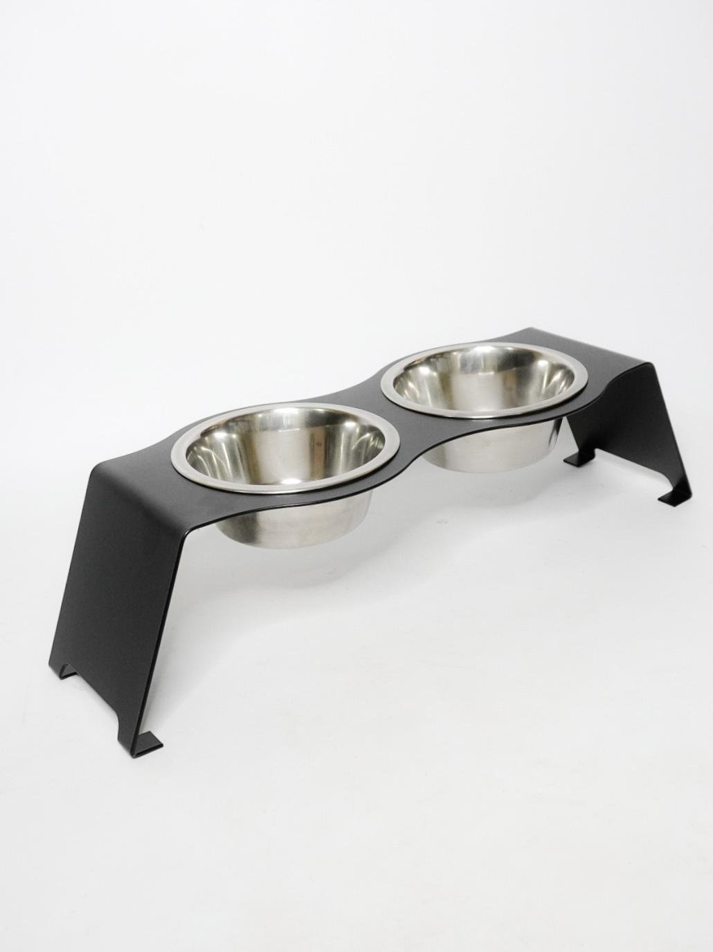 Кормушка My friend для котів на 2 миски метал 80 мм 0,2 л Чорний (1024572к) - фото 1