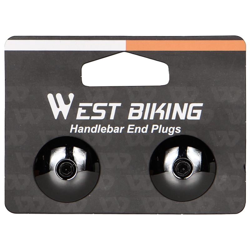 Заглушки West Biking YP0804058 Black в руль велосипеда металл