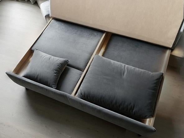 Диван-трансформер Tobi Sho Kubus-120 мягкий для гостиной велюр 1600х800х1000 мм Светло-серый - фото 7