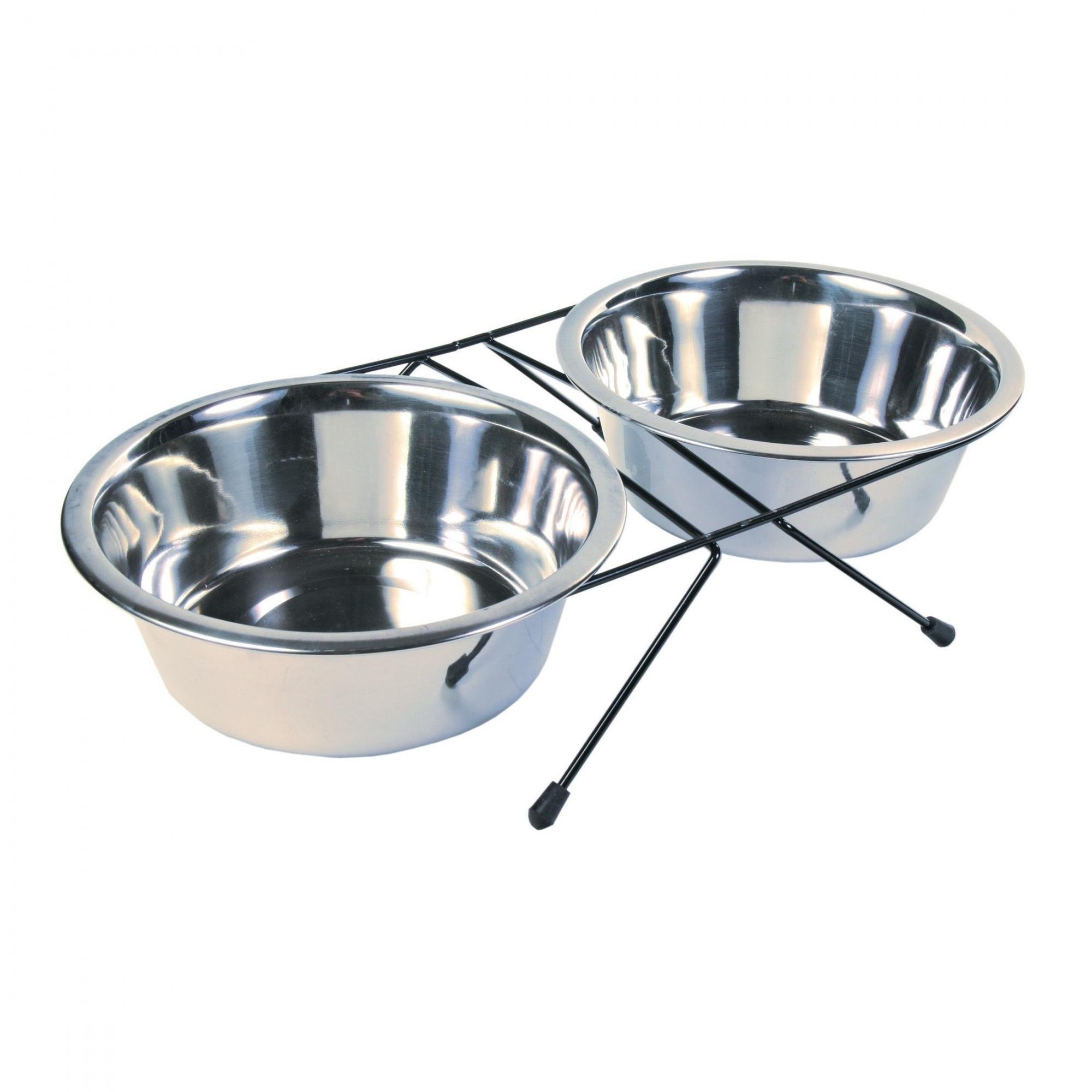 Миска для собак Trixie двойная на подставке металлическая 20 см (24833)