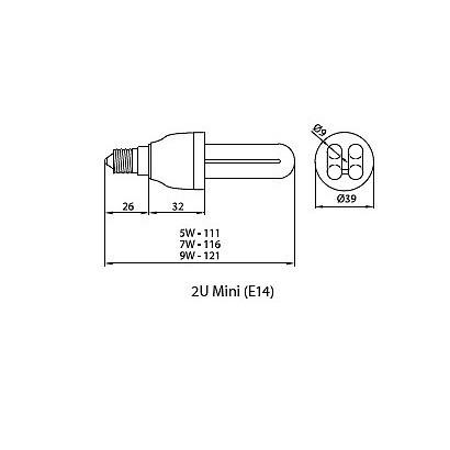 Лампа люминесцентна Brilum 2U MINI 9 W 4000K E14 - фото 2