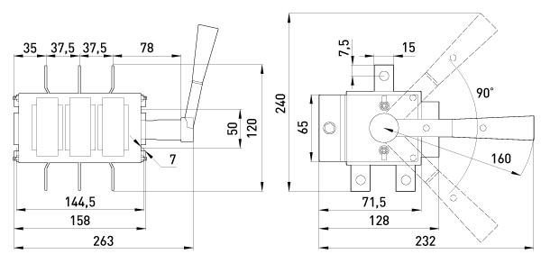 Выключатель-разъединитель ENEXT e.vr32.P100 31В71250 I-0-I 3P 100A 690 V (BP32-31B71250) - фото 2