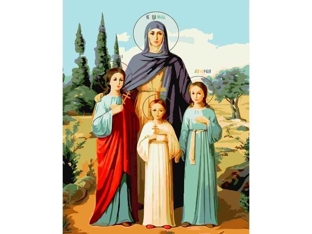 Картина по номерам Strateg Вера Надежда Любовь и их мать София 40х50 см (SY6712)