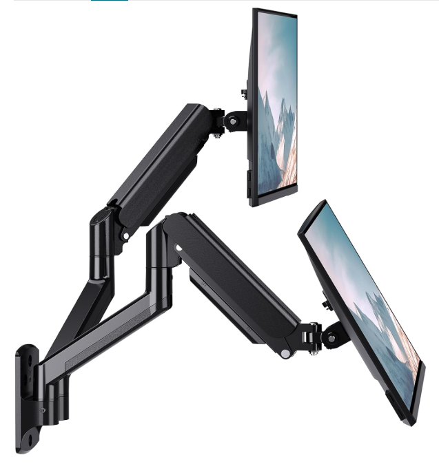 Кронштейн настінний WALI Dual Monitor GSWM002 для двох моніторів до 32" газові пружини/поворот (2897807530)