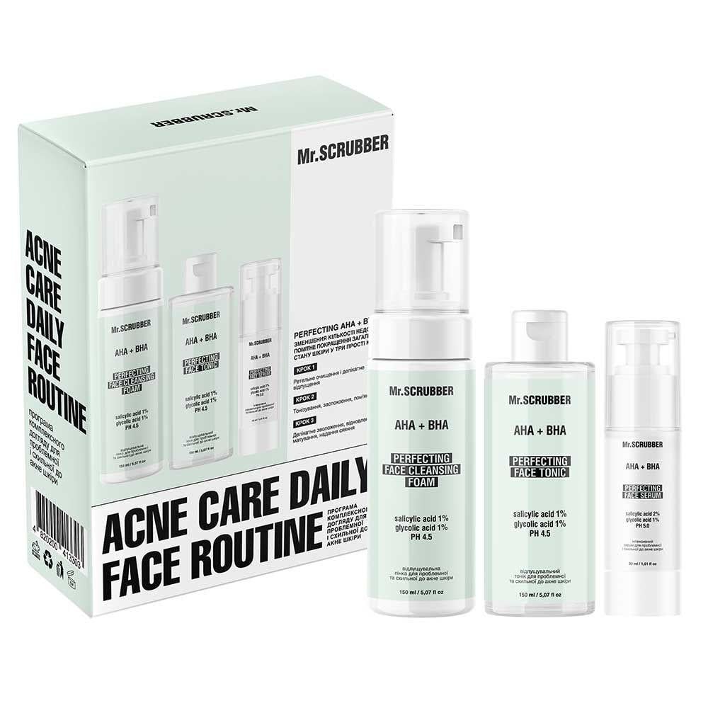 Набор комплексного ухода для проблемной и подверженной акне кожи Mr.SCRUBBER Acne care daily face routine 330 мл Набор комплексного ухода для проблемной и подверженной акне кожи Mr.SCRUBBER Acne care daily face routine 330 мл