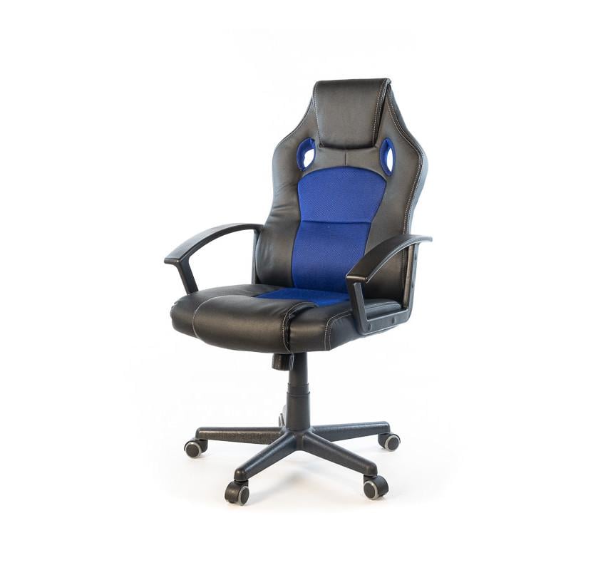 Крісло геймерське на колесах з підлокітниками Анхель PL TILT екошкіра/до 120 кг Синій