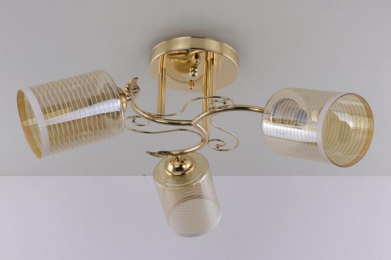 Люстра стельова на 3 лампочки 9236B/3-gd Золотий (5-9236B/3-gd)