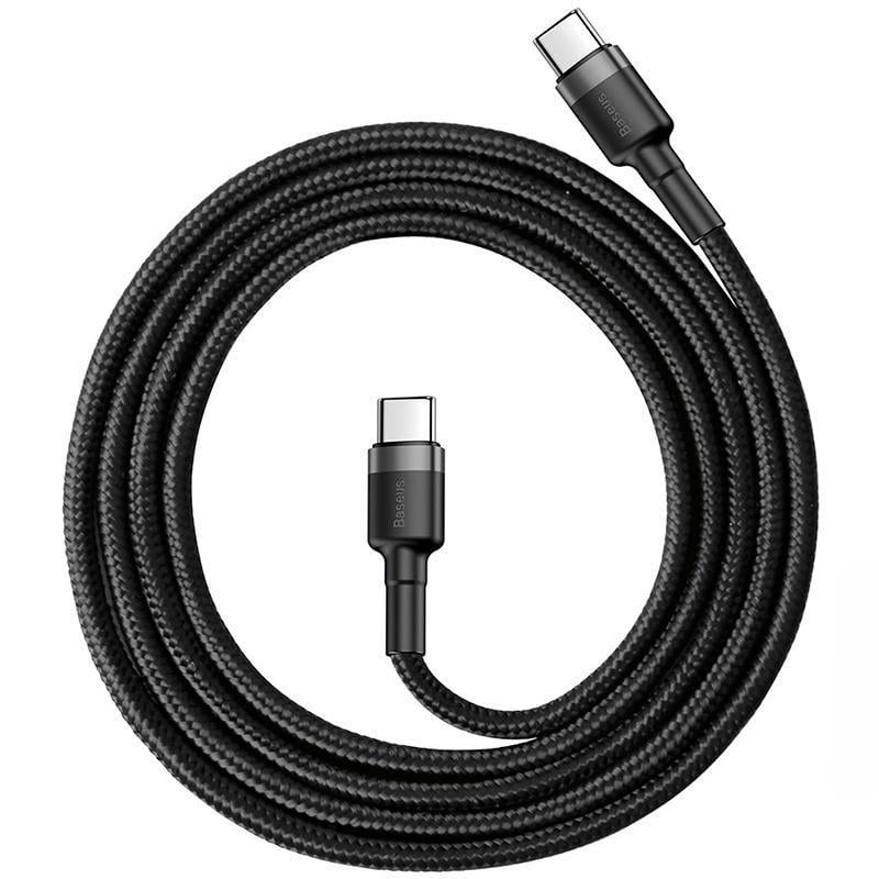 Кабель Baseus CATKLF-GG1 Cafule Cable Type-C to Type-C PD2.0 60W 20V 3A 1 м Black/Grey