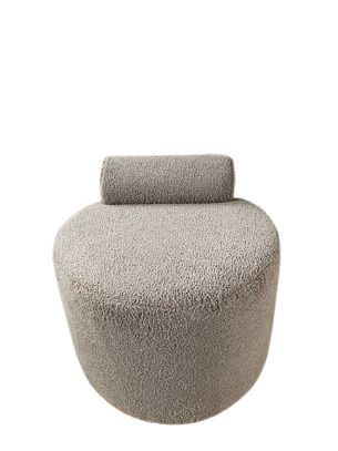 Пуф з підголовником Snail м'який 55x55x45 см Темно-бежевий