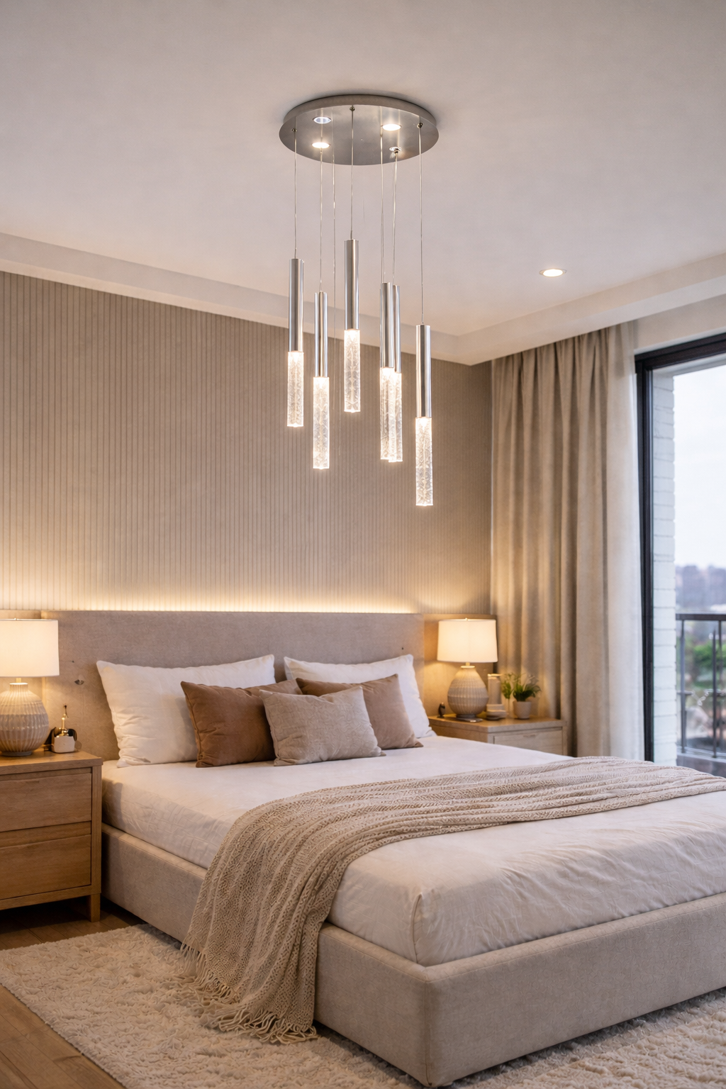 Люстра Icicle скляні плафони LED 25W Хром (2034/6SL) Люстра Icicle скляні плафони LED 25W Хром (2034/6SL)