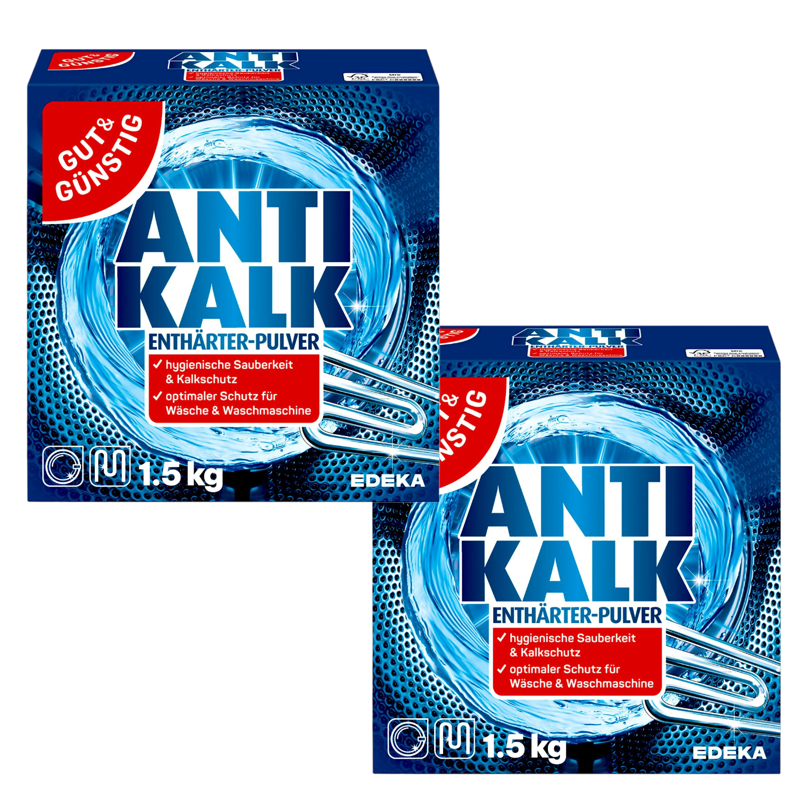 Набор порошка Gut & Gunstig Anti Kalk против накипи в стиральной машине 1,5 кг (654491-2)