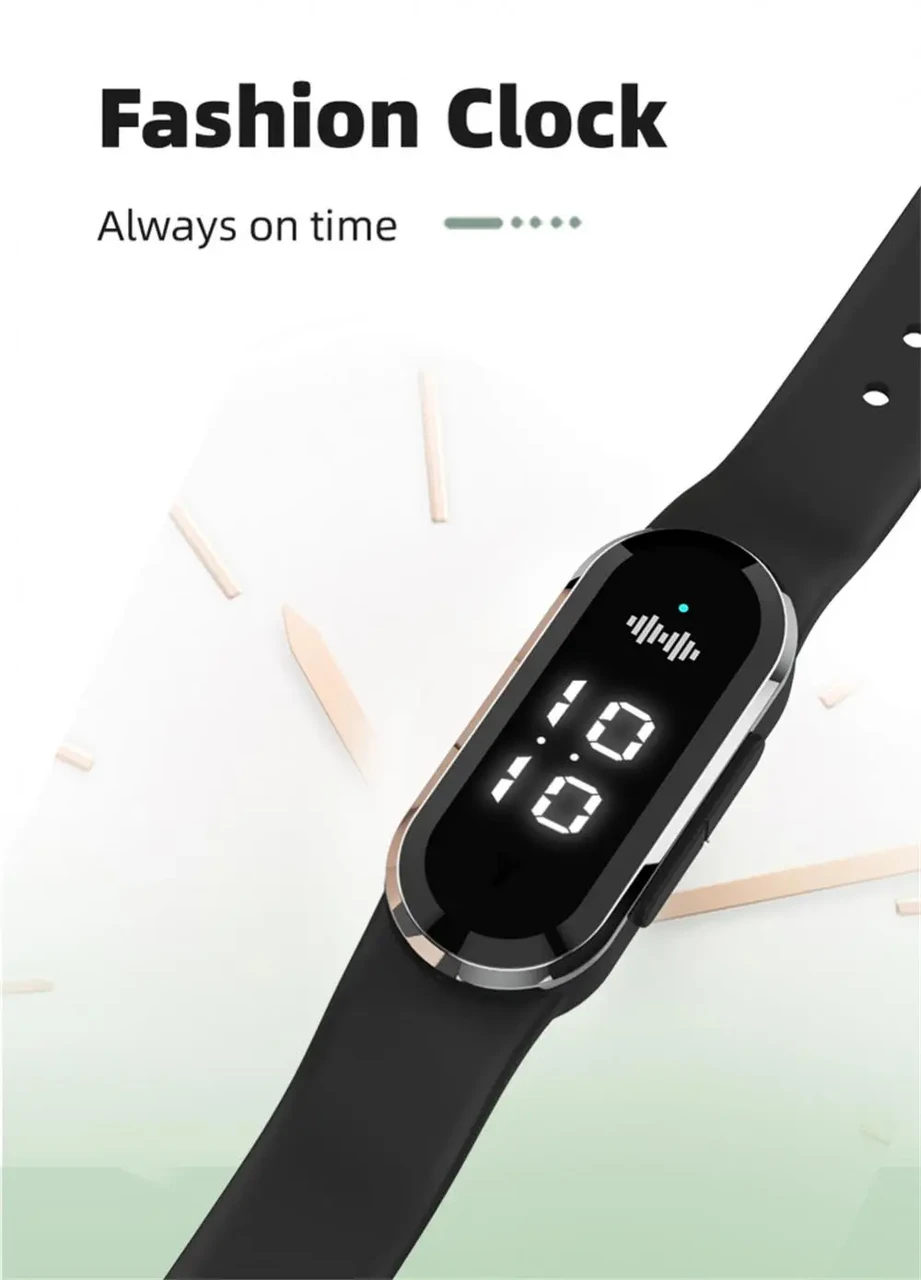 Браслет для отпугивания комаров ультразвуковой M21 PRO с функцией часов/шагомера и термометра Белый (2164658867) - фото 3