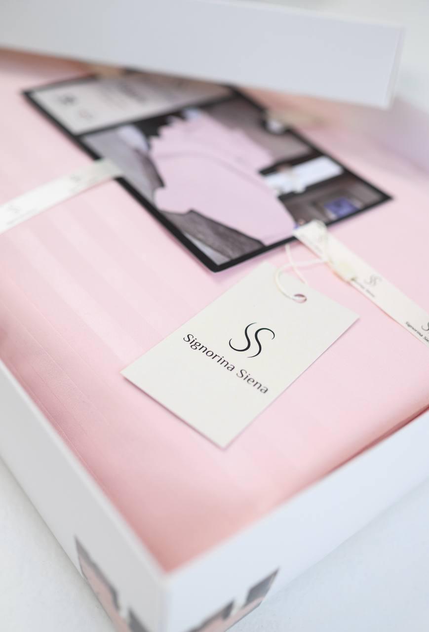 Комплект постельного белья Signorina Siena из страйп-сатина полуторный 50х70 см/70х70 см Пудровый (0018P) - фото 2